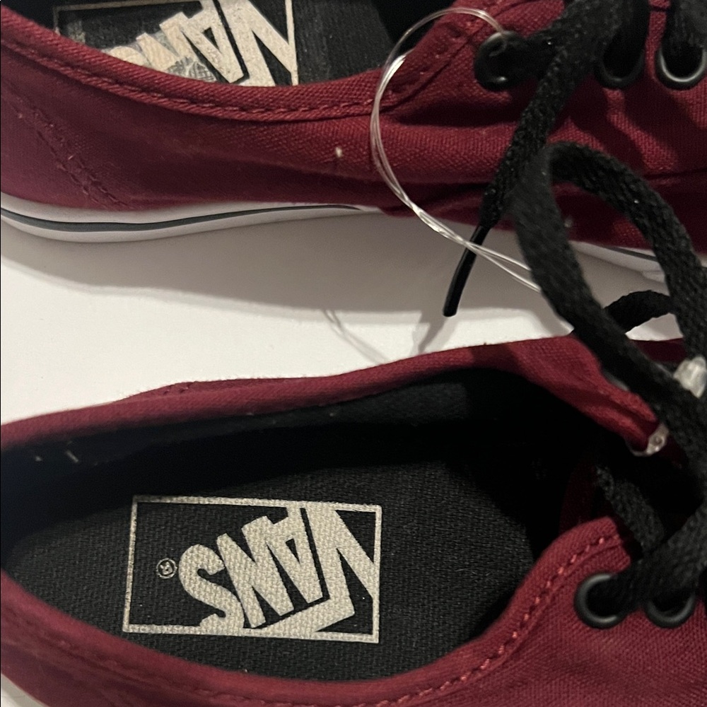 Vans Maroon Canvas Sneakers with Black Laces - Picture 2 of 5